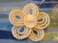 the knitted blog Button and Bead Brooch